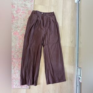 Madewell Brown Harlow Wide Leg Trousers